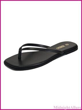 Square Toe Flip Flops Thong Flat Sandals Slip On Water Resistant